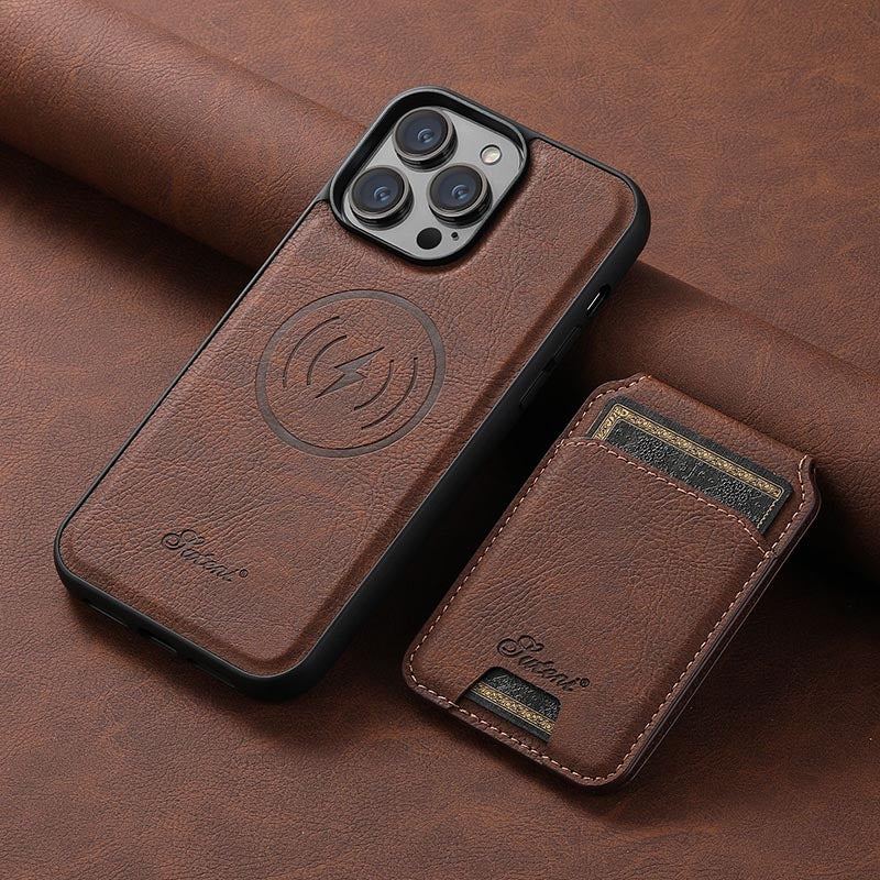 ChubbyArmor LuxeFlip - 2-in-1 Magnetic Leather Case with Detachable Wallet - Magsafe Compatible Flip Stand