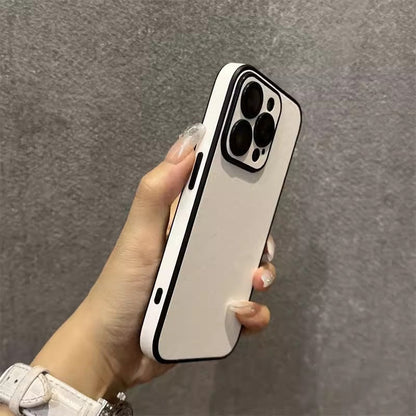 Simple Pure Pigment Leather iPhone Case